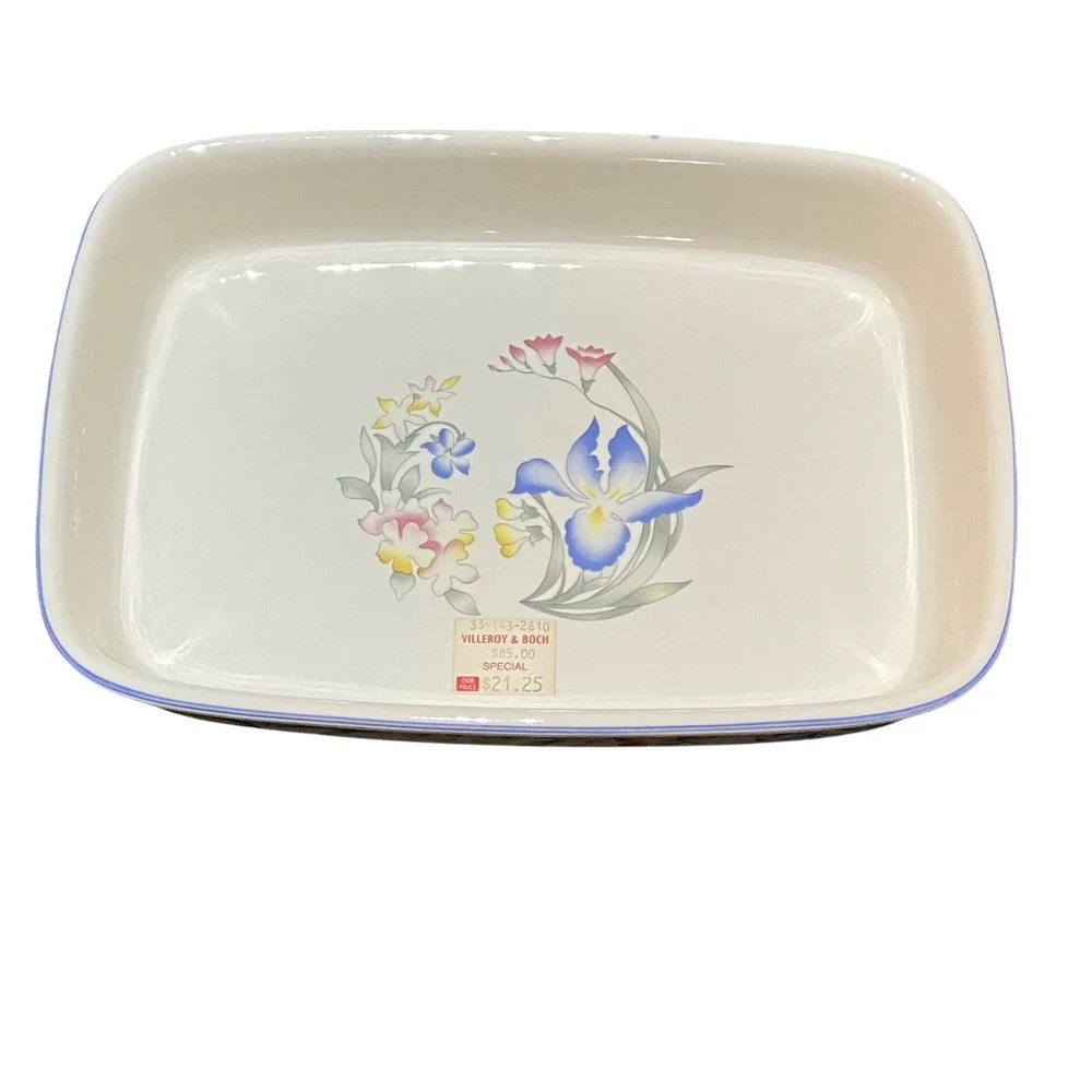 Villeroy & Boch Vilbofour Riviera Rectangular Baking Dish Floral Porcelain 11 in